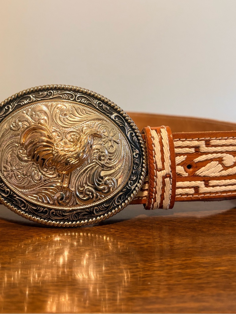 Mens Leather Belt with Metal Buckle